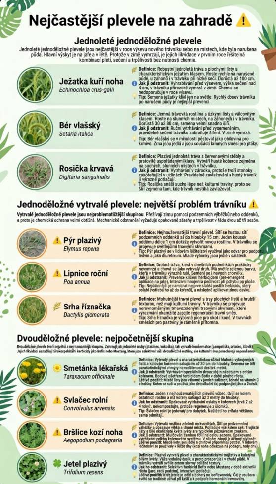 Plevele na zahradě - seznam